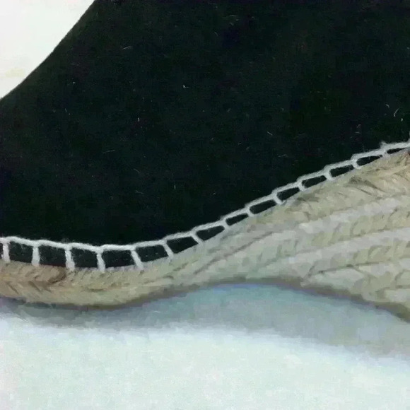 Etienne Aigner Espadrille Lace Up Ankle Strap Black Suede Open Toe Sandal 6 - Picture 10 of 13